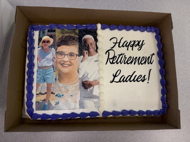 Stokes Beard Elementary honored three retiring teachers with a cake and flowers.