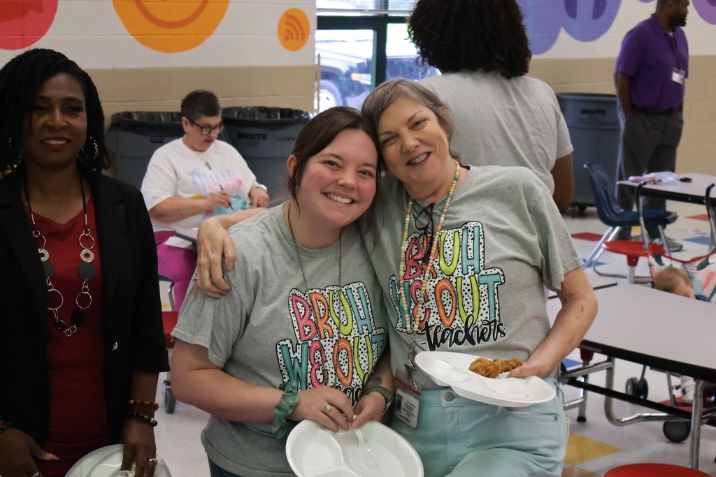 Stokes-Beard Elementary teachers and staff enjoy an end-of-the-year lunch. 