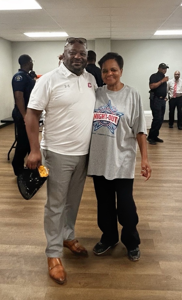 CMSD Superintendent Dr. Craig Chapman visits with Columbus Councilwoman Ethel Stewart during National Night Out on Crime.