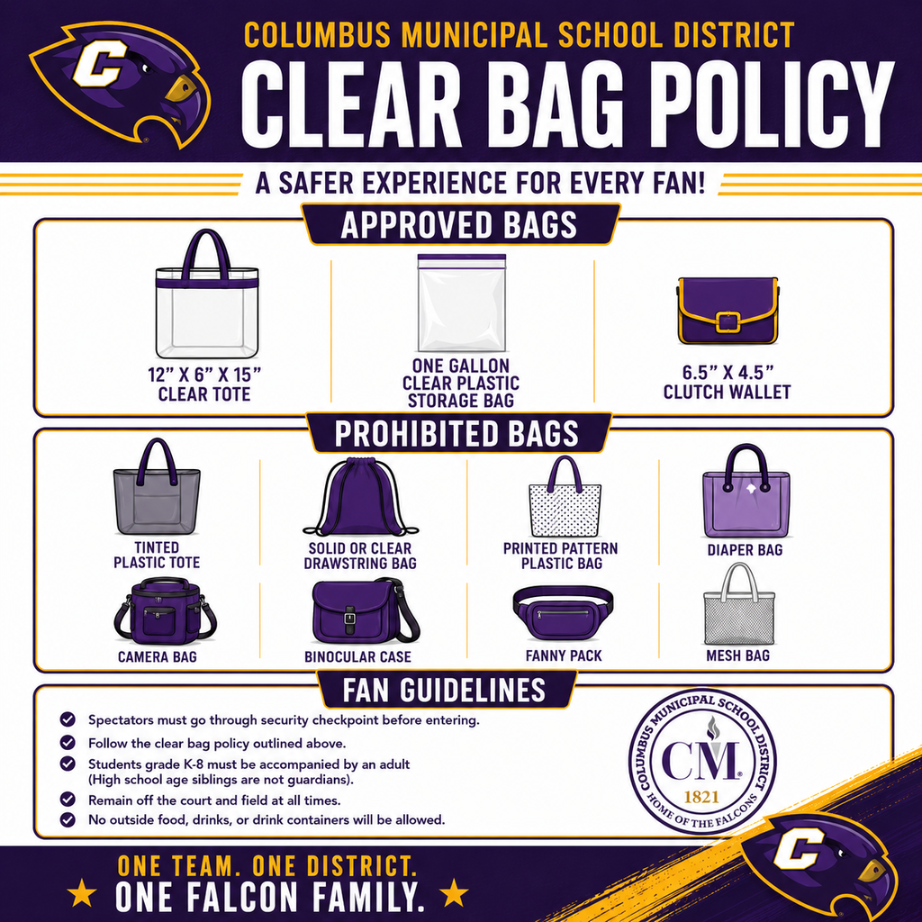 There is a clear bag policy in place at CMSD events.