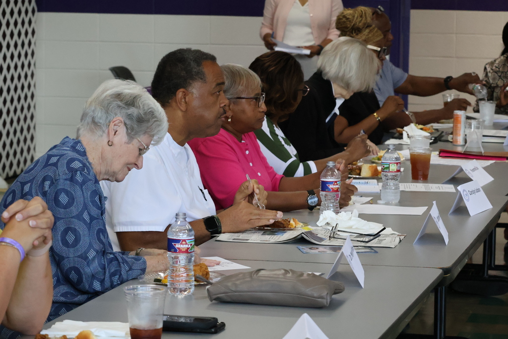 Attendees at the Superintendent's Roundtable listen to a presentation. 