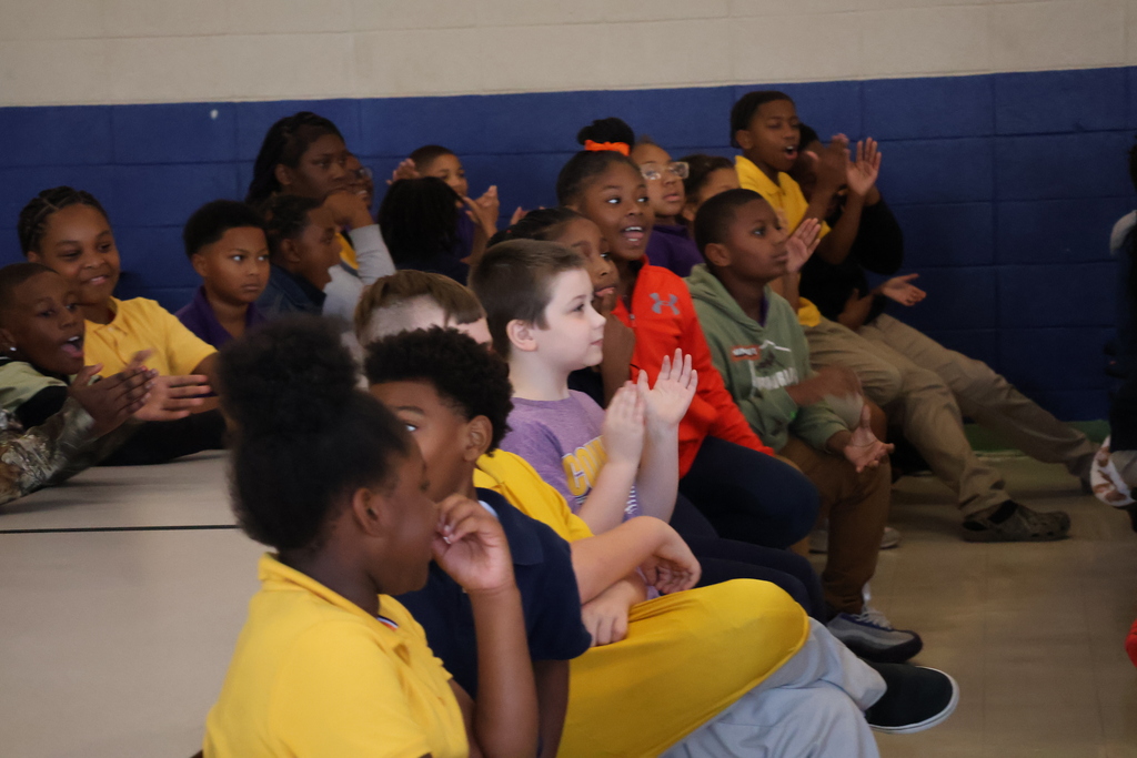 Sale Elementary students cheer during a PBIS pep rally. 