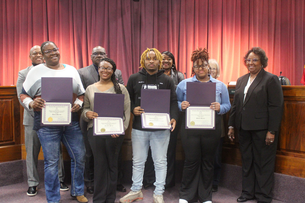 CMSD Board of Trustees recognizes culinary arts students for winning first place