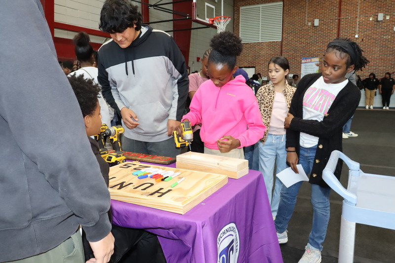 Students learn about carpentry