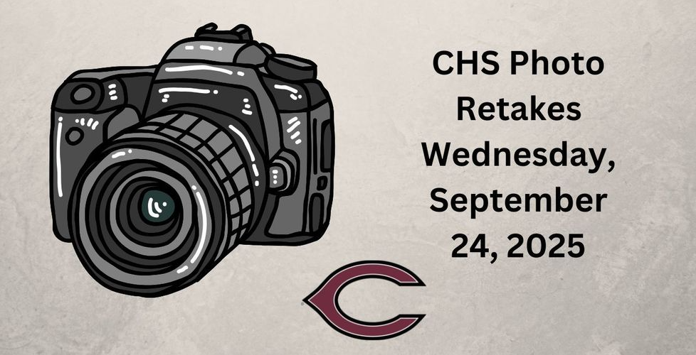 CHS Photo Retakes, Wednesday, September 24, 2025 with picture of camera