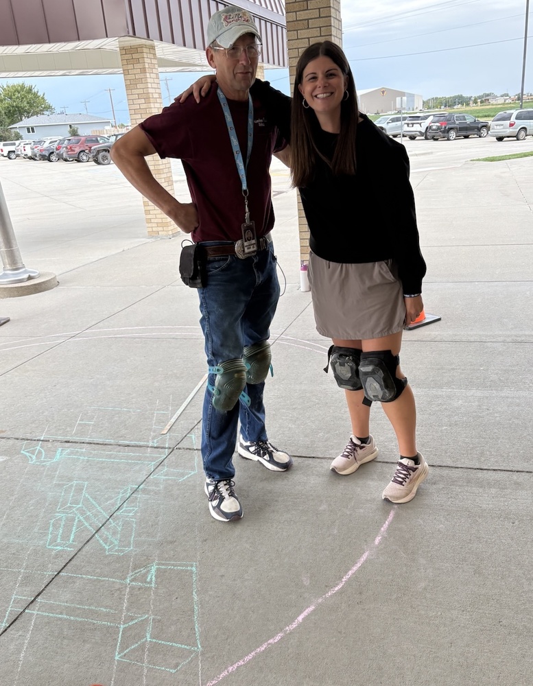 Mr. Edwards & Mrs. Werner creating our CASA Chalk Picture Entry