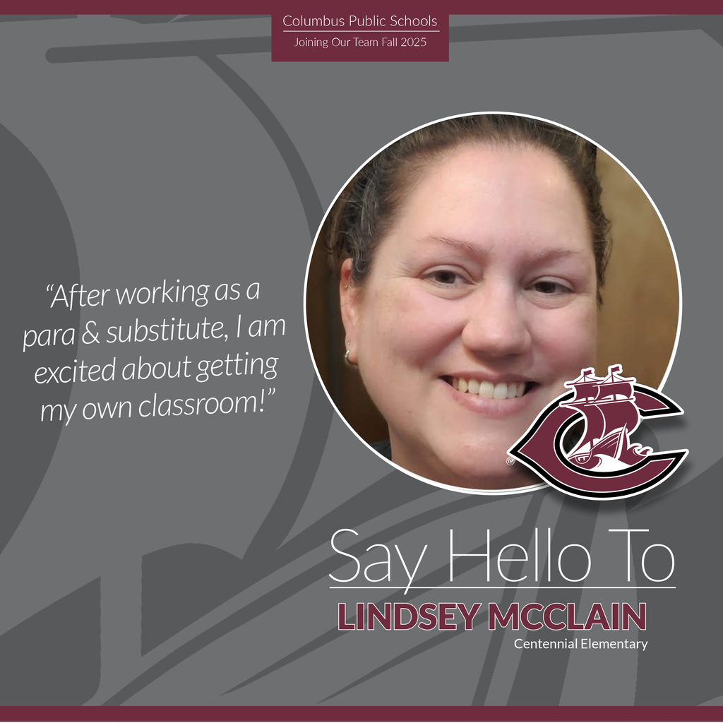 A graphic displaying a mug shot of Lindsey McClain next to a quote saying "After working as a para & substitute, I am excited about getting my own classroom!" 
