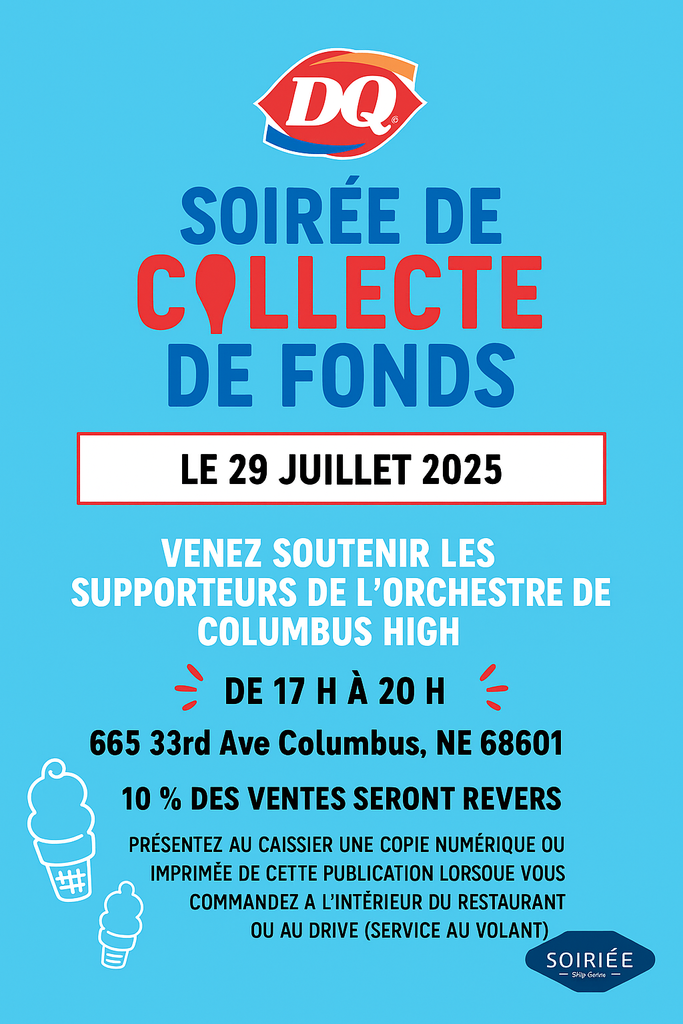 french DQ night handout july 29 5-8pm to support the band boosters