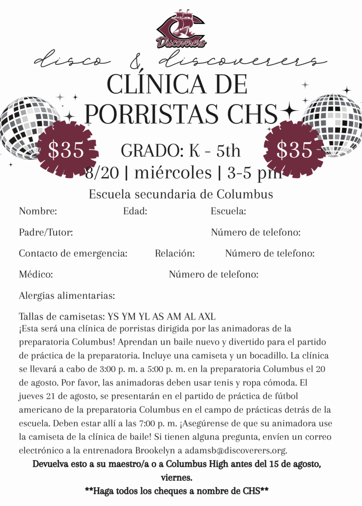 CHS cheer flyer in spanish