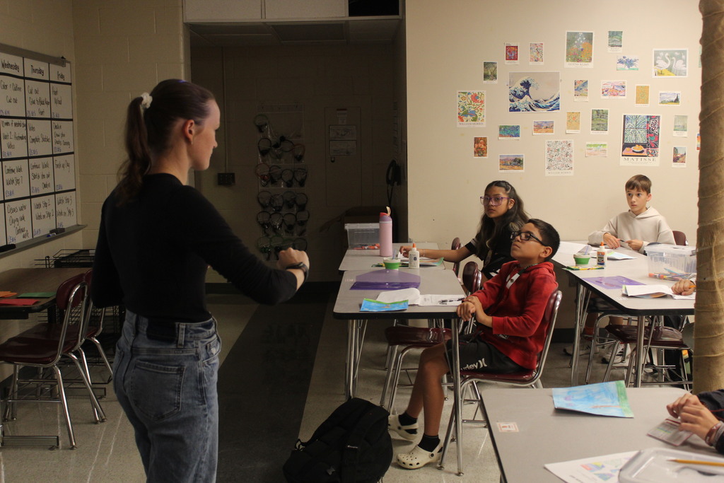 Working with her students