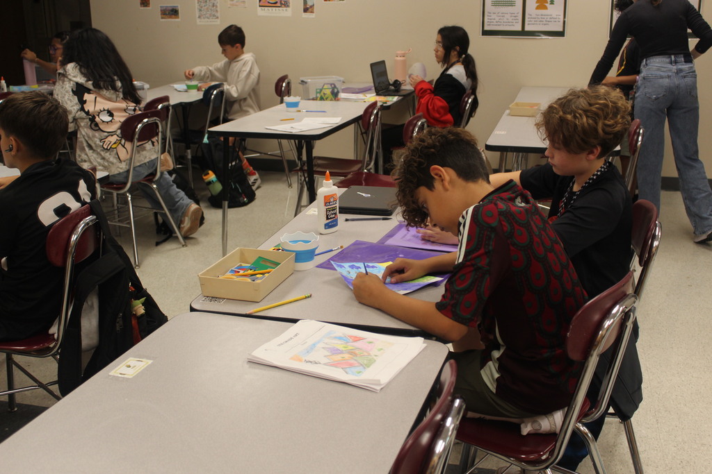 Students working