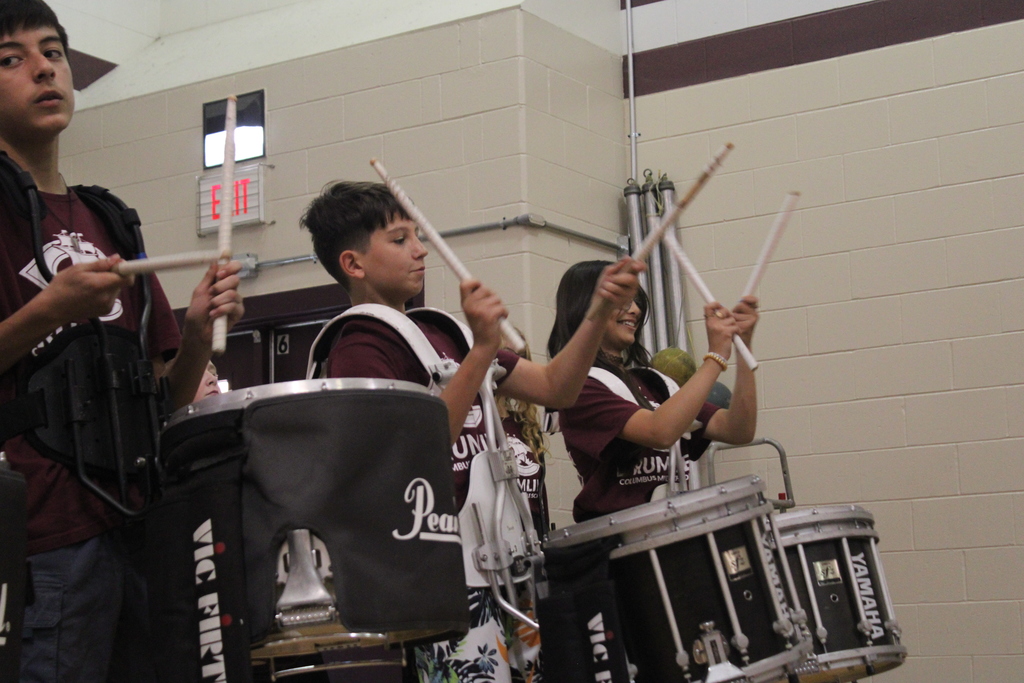 Drumline starting their routine