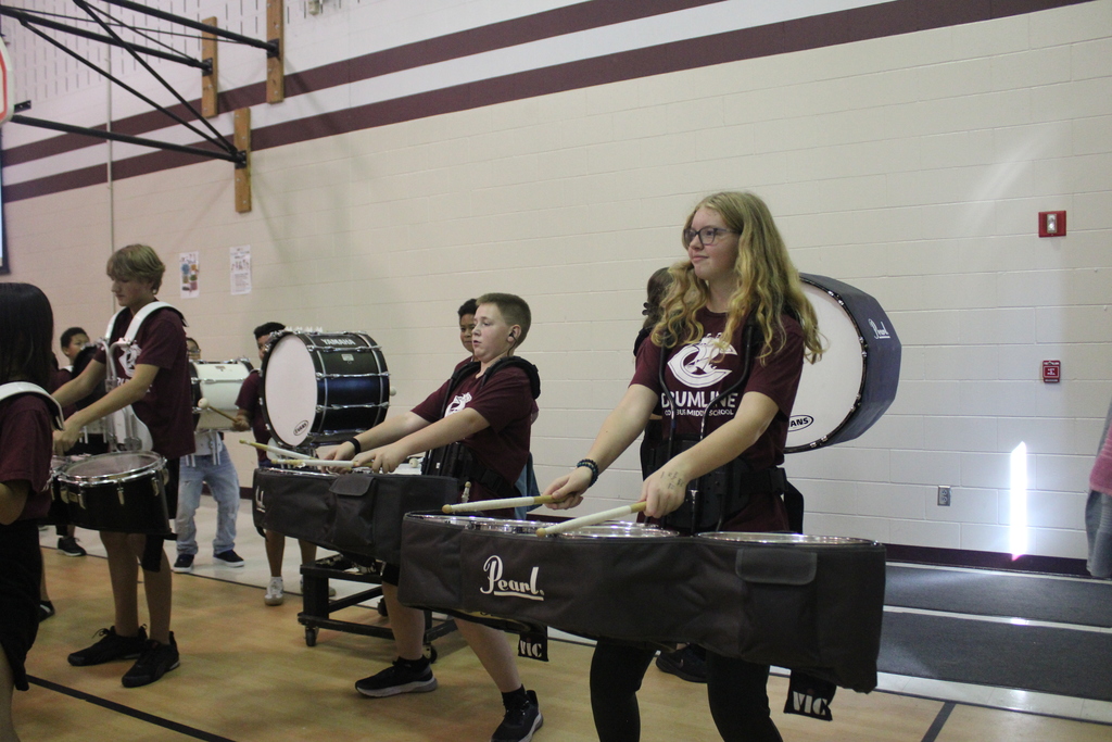 Drumline performing
