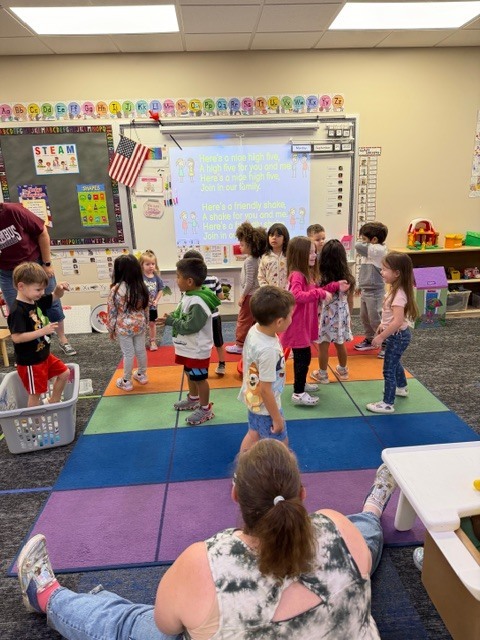 Ms. Phelps' class during music and movement
