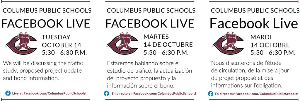 CPS facebook live announcement for october 14 from 5:30-6:30