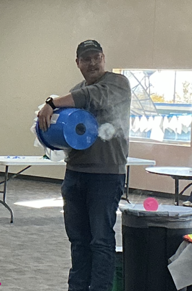 Showing a cloud ring the demonstrate how air moves.