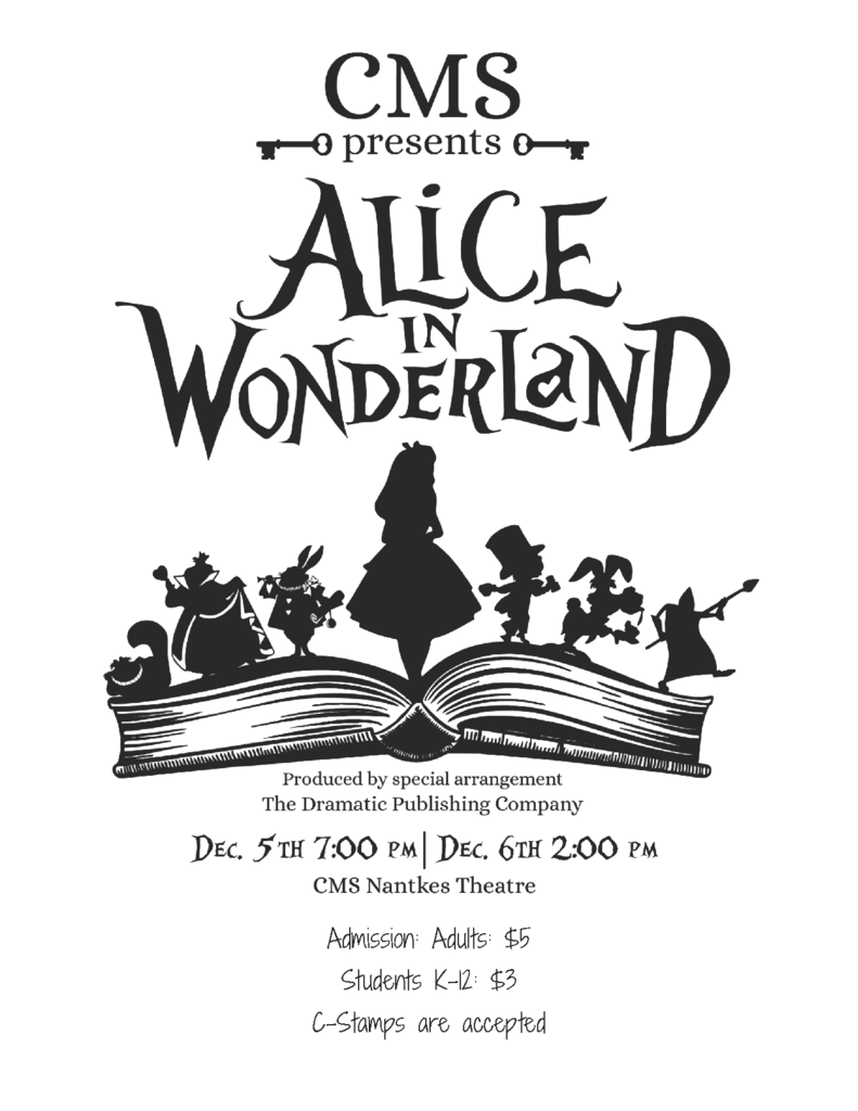 Alice in wonderland flyer in English