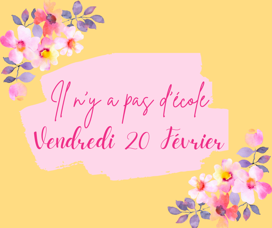 NO SCHOOL -- Feb. 20