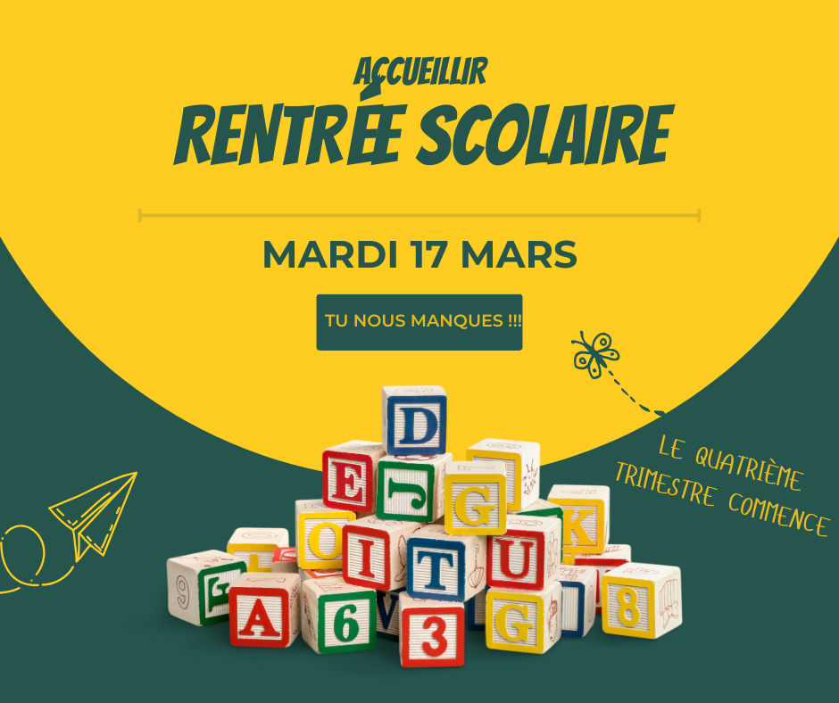 Welcome Back to School -- Tuesday, March 17th