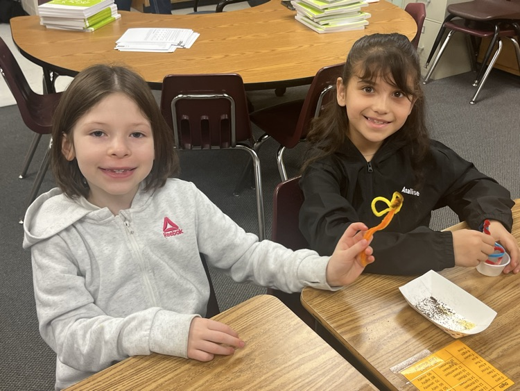 Pollination! We made pipe cleaner butterflies and “flew” from flower to flower observing how the pollen got from flower (cornmeal pollen) to flower (coffee pollen).