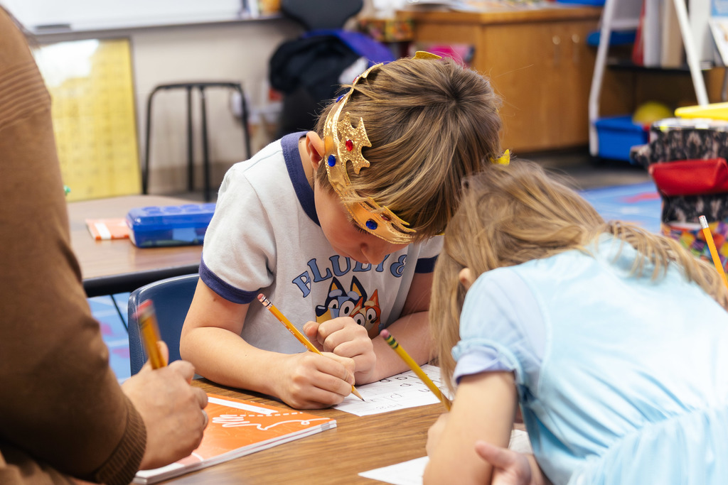 Students working on their writing skills