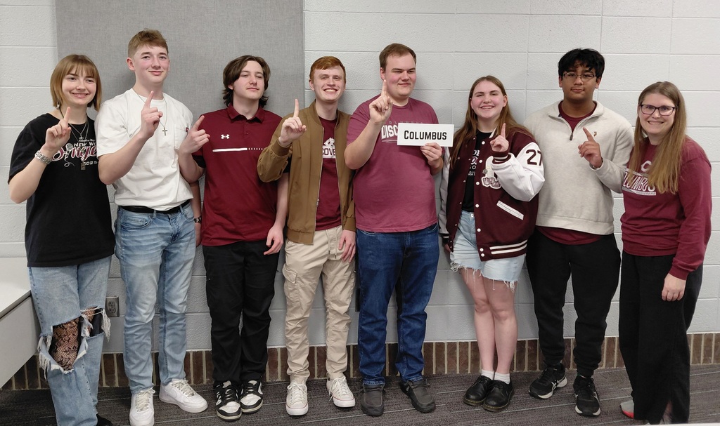 8 CHS students who competed in the ESU7 District Championship.  CHS students  won the championship.
