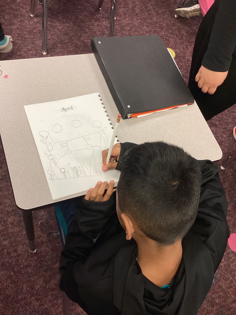 Today's art lesson: robots in spring