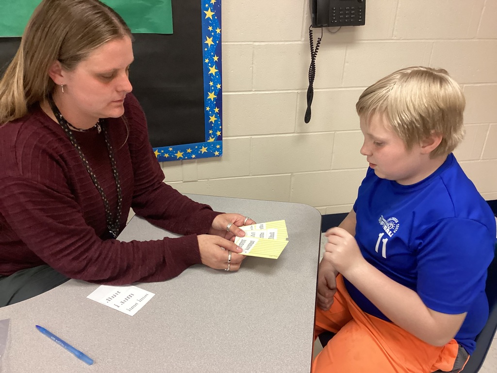 Ms. Mahoney helping a third grade student