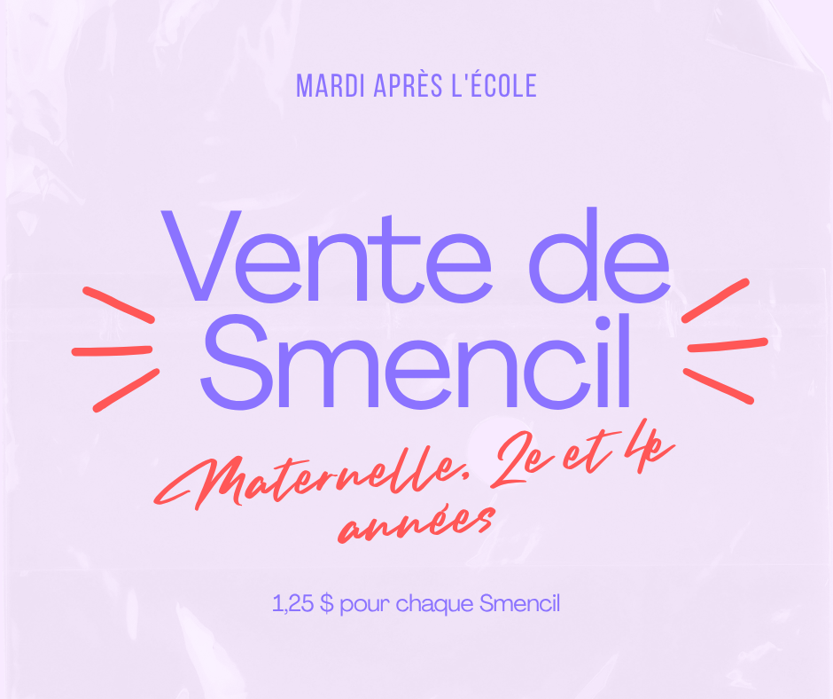 Smencil Sale Kindergarten, 2nd & 4th Grade Tuesday after school