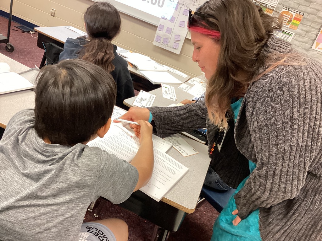 Ms. Wielgus helping a fourth grade student