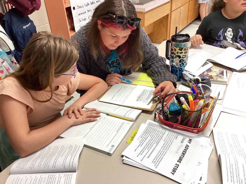 Ms. Wielgus helping a fourth grade student