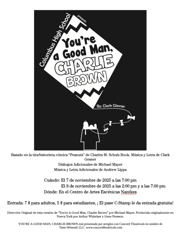 Spanish Black and White Poster "You're A Good Man, Charlie Brown"