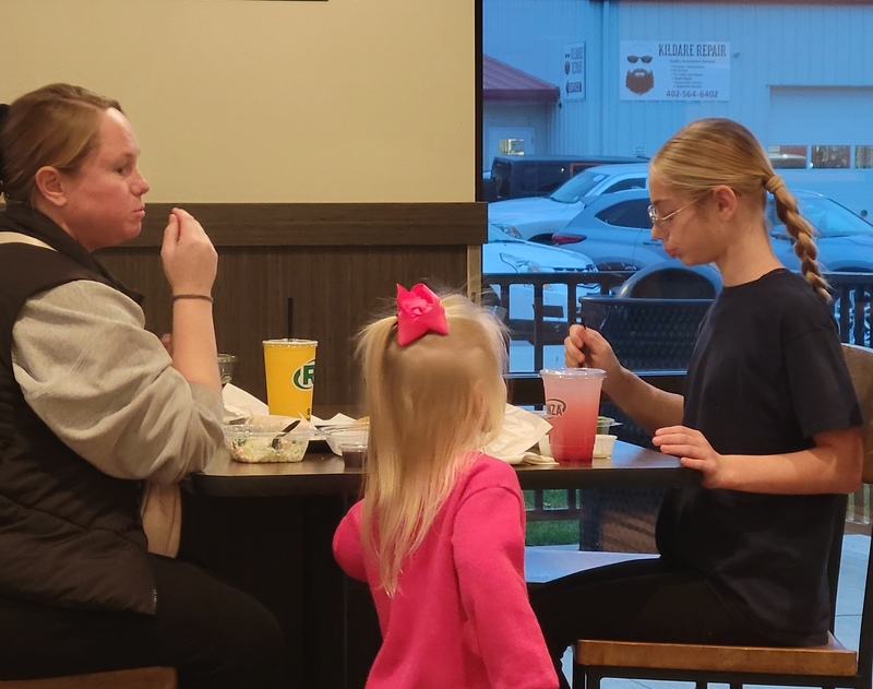 Family eating at Runza