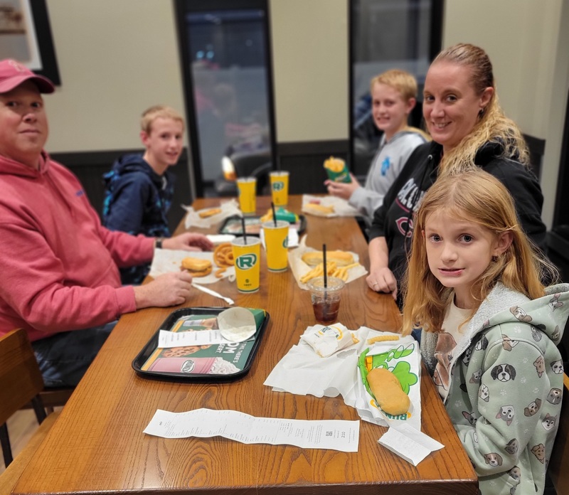 Family eating at Runza