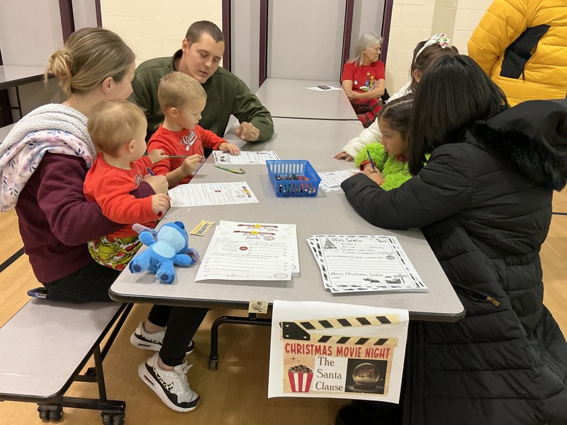 People at coloring station