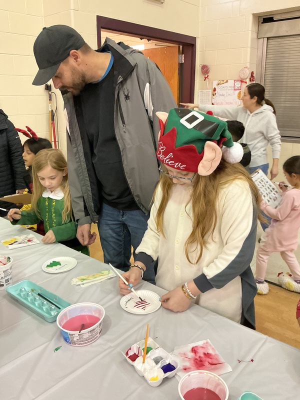 People at ornament station