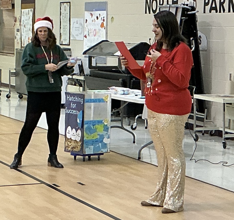 Teachers giving out awards