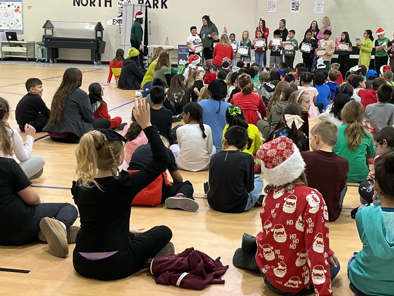 Teachers giving out awards