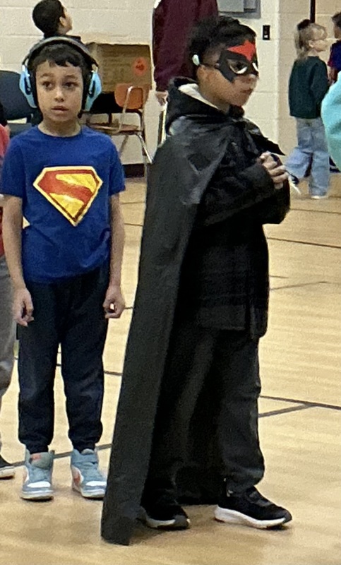 Students dressed as super heros