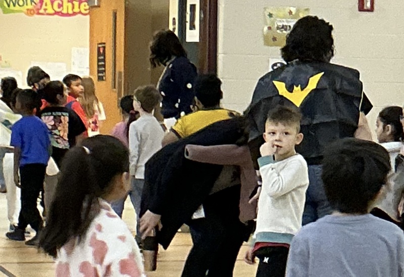 Students dressed as super heros