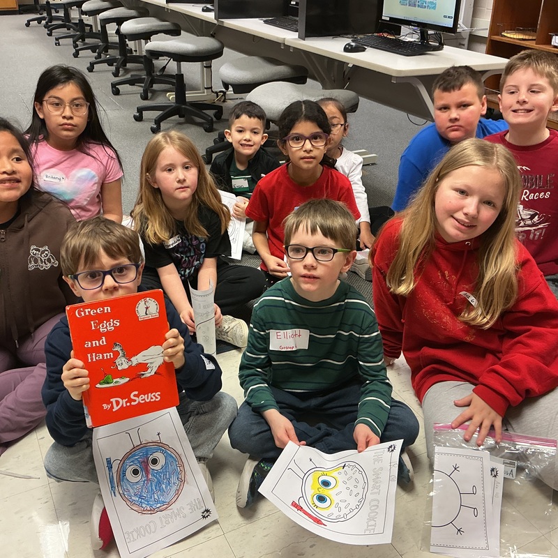 students with a book