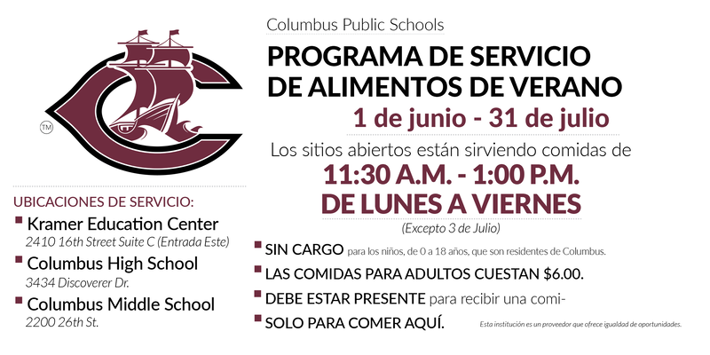 summer lunch program flyer in spanish