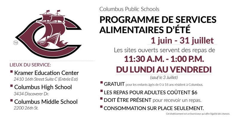 summer lunch program flyer in french