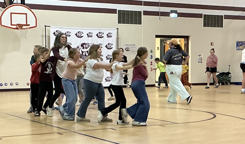 Children in Conga Line