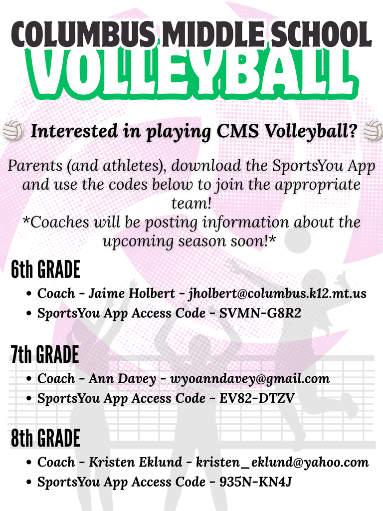 CMS Volleyball SportsYou information and codes