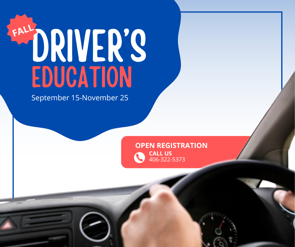 Register for Fall Driver's Ed, September 15-November 25