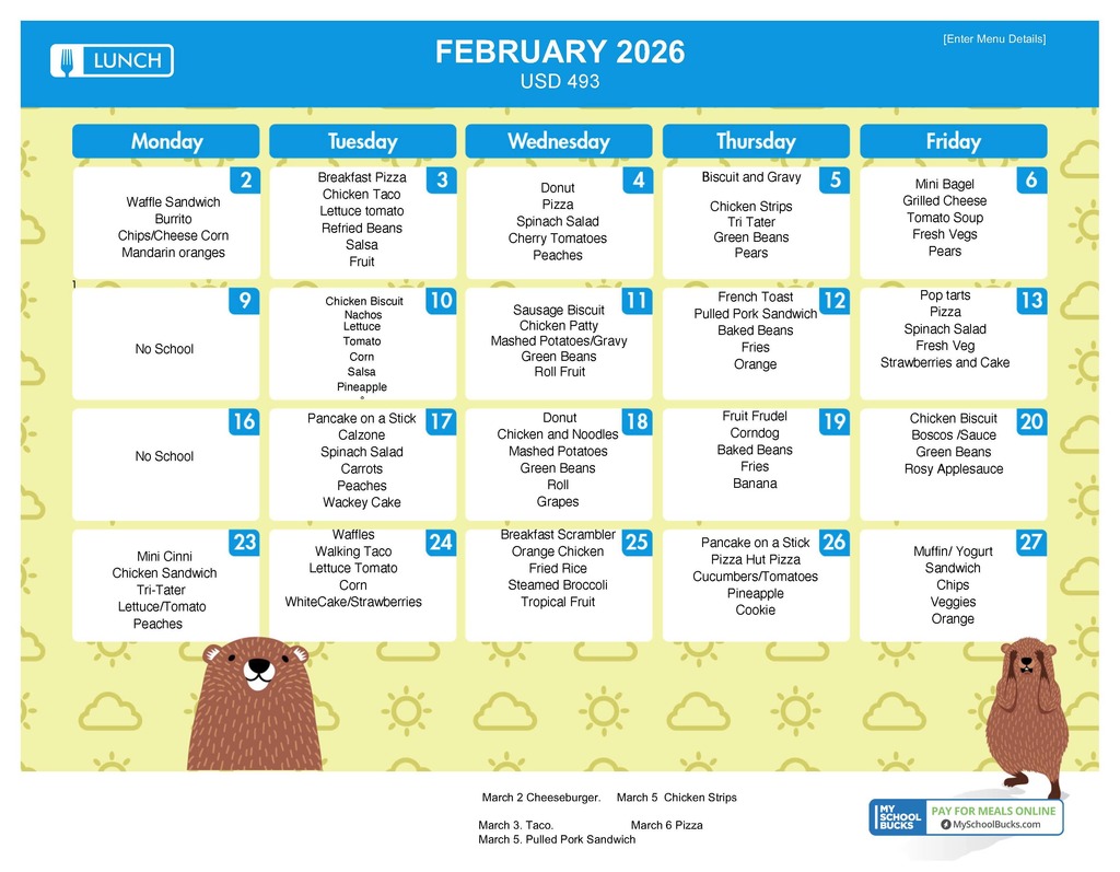 February Menu Revised