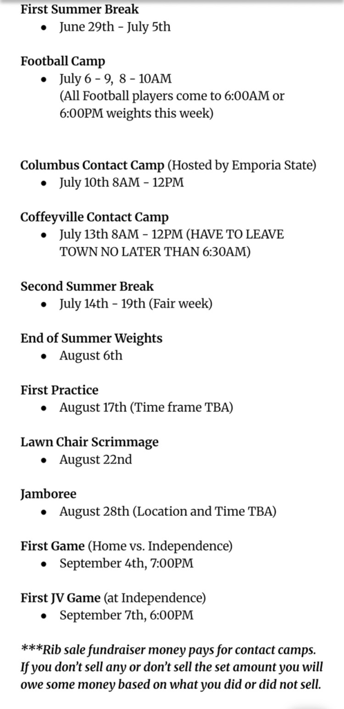 football dates