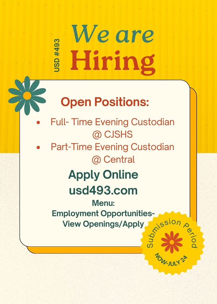 We are Hiring - Custodial Positions