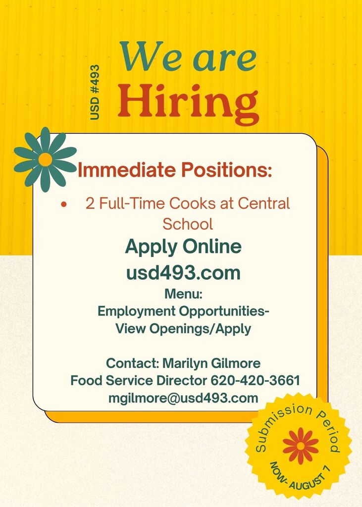 We are hiring: 2 Full-Time Cooks at Central
